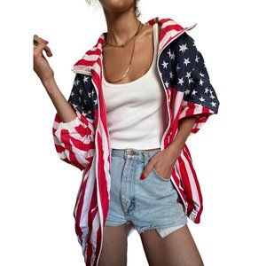 90's Oversized USA Flag Bomber